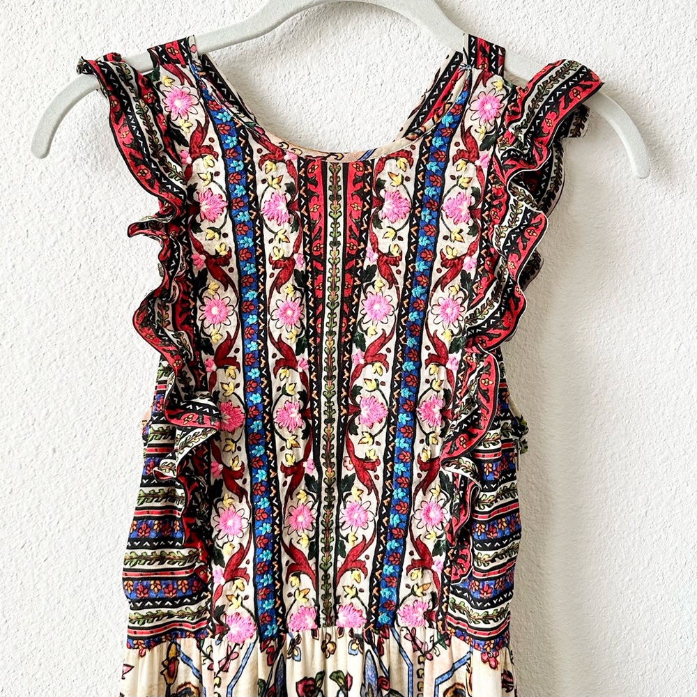 Anthropologie Vineet Bahl Valerie Embroidered Maxi Dress in Multicolor Size 2 - Picture 6 of 11